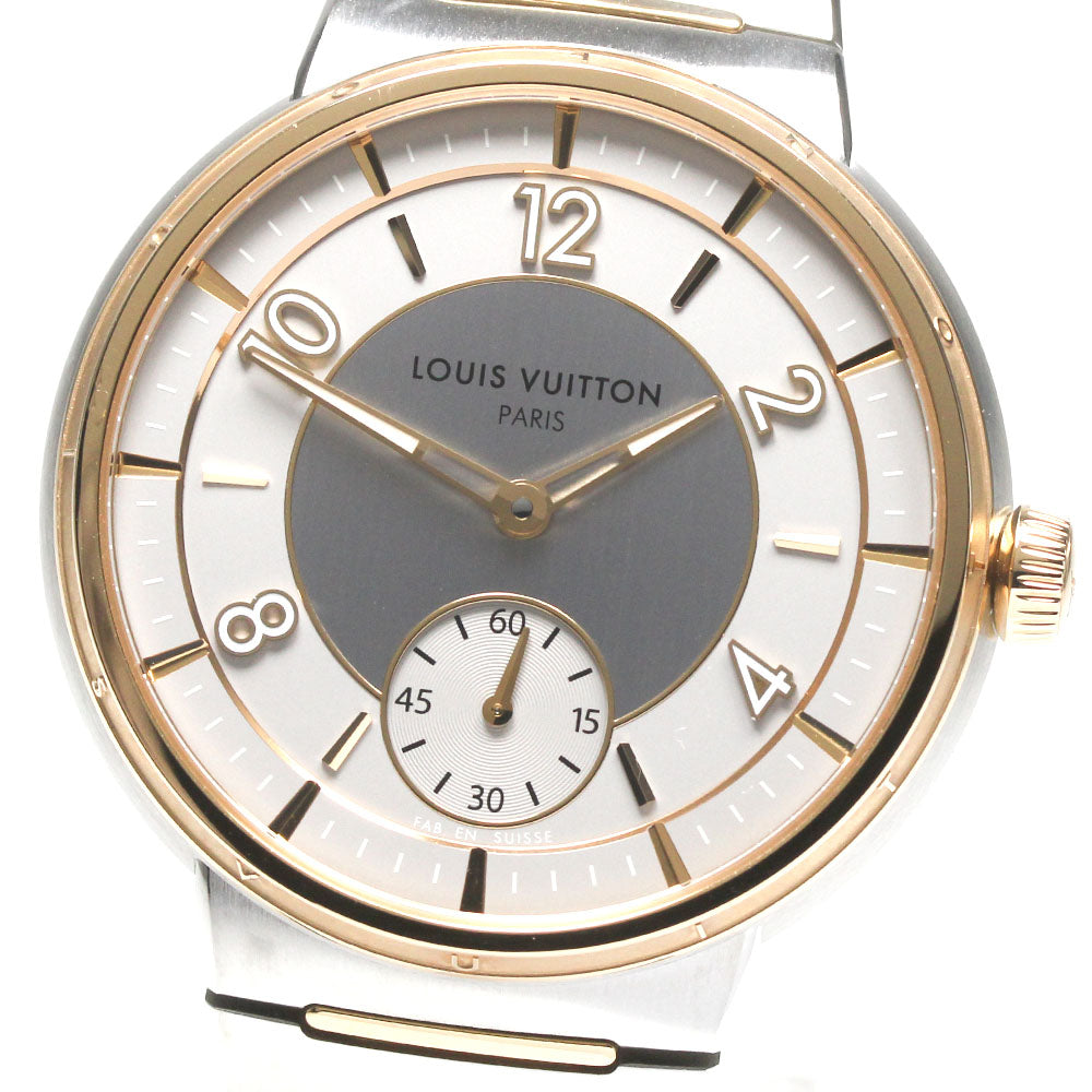 LOUIS VUITTON Tambour W1SP1 Small seconds Silver Dial Automatic Men's_840590