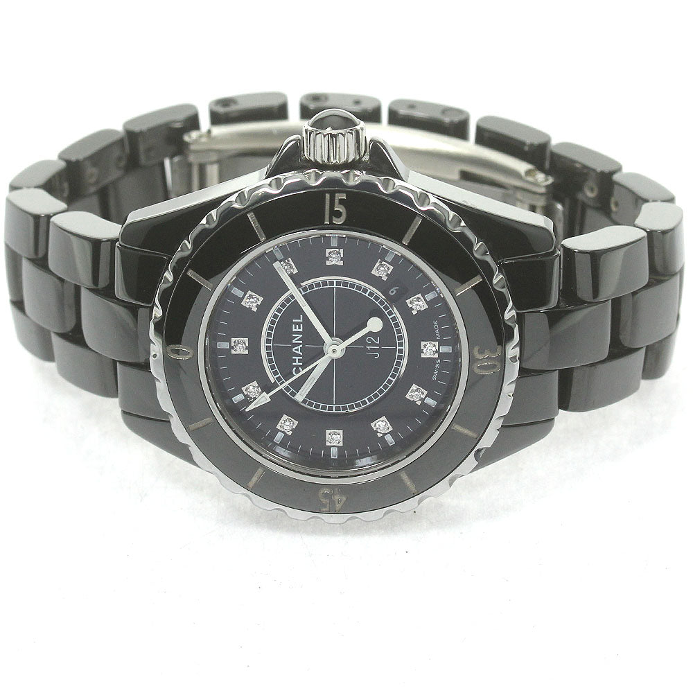 CHANEL J12 H1625 Black Ceramic 33MM 12P Diamond Quartz Ladies Watch_840601