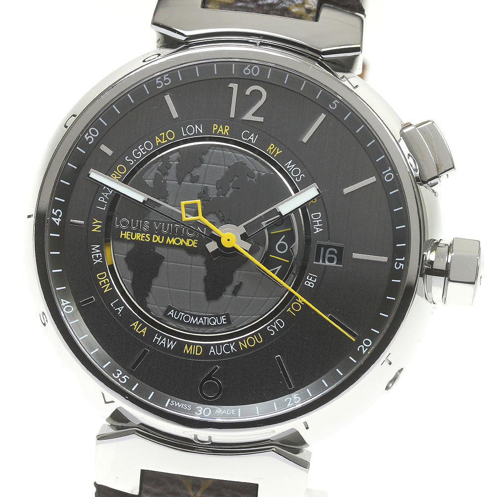 LOUIS VUITTON Tambour Q1055 World timer Gray Dial Automatic Men's Watch_840615