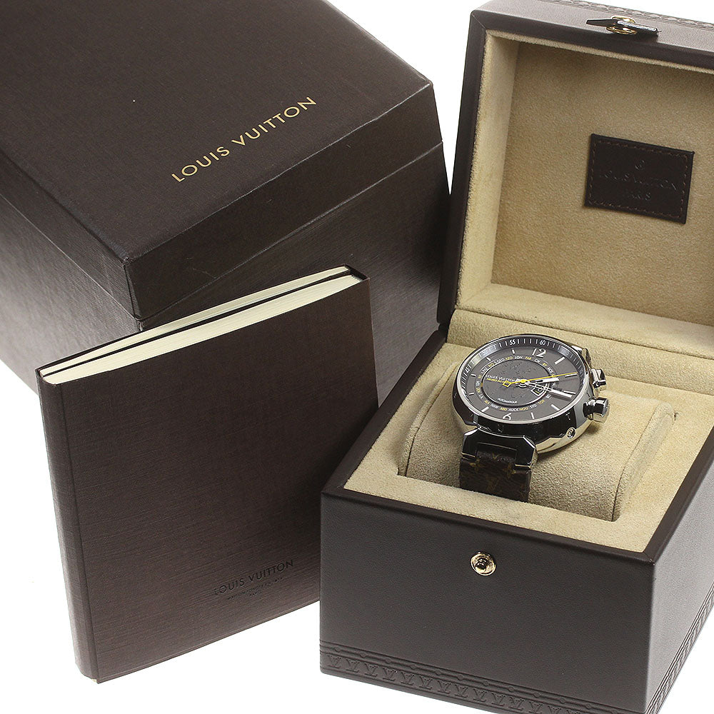 LOUIS VUITTON Tambour Q1055 World timer Gray Dial Automatic Men's Watch_840615