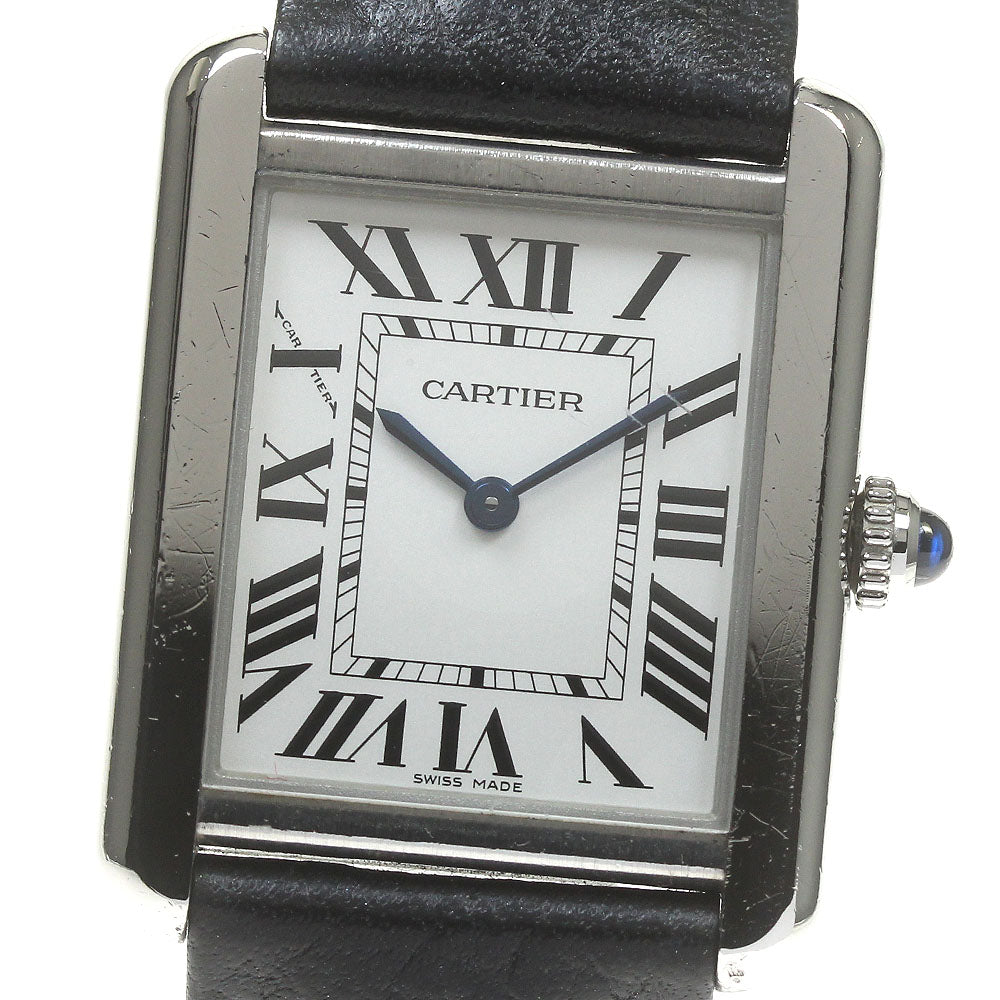 CARTIER Tank solo SM WSTA0030 Silver Dial Quartz Ladies Watch_840649
