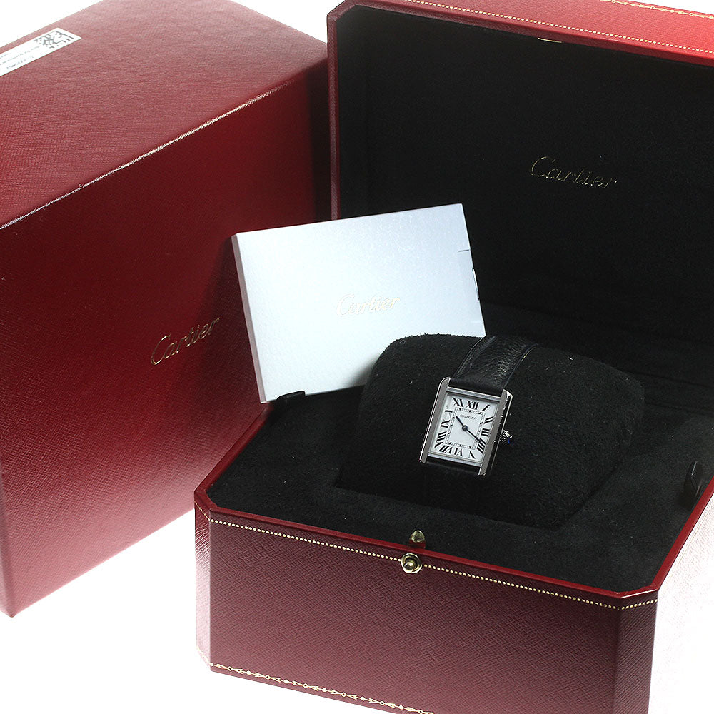 CARTIER Tank solo SM WSTA0030 Silver Dial Quartz Ladies Watch_840649