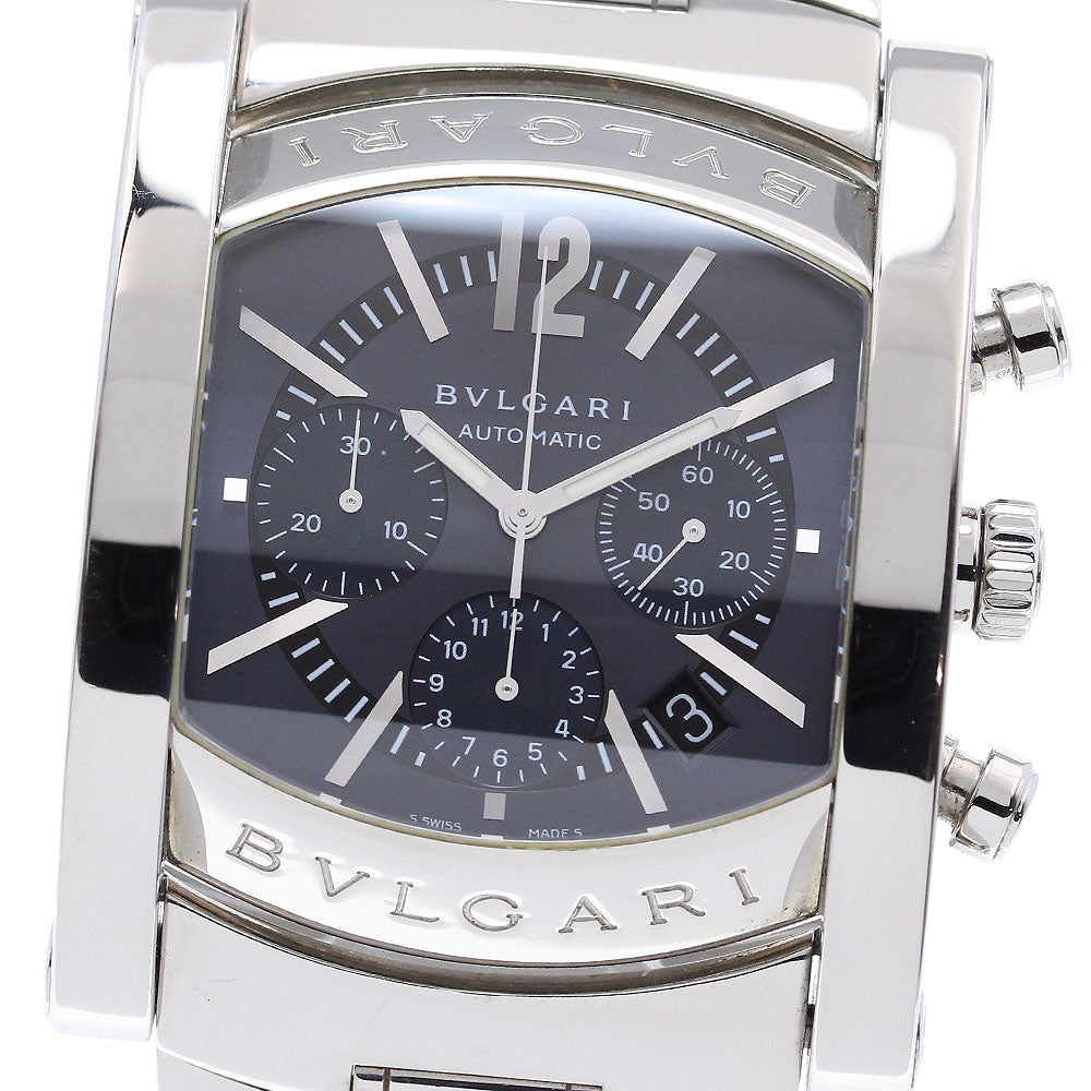 BVLGARI Assioma AA48SCH Chronograph Date black Dial Automatic Men's Watch_840665