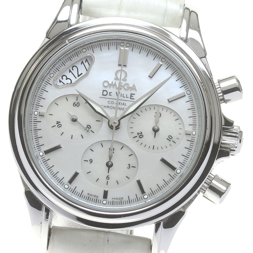 OMEGA De Ville Coaxial 4878.70.36 Chronograph White shell Dial Automatic Ladies Watch_840707
