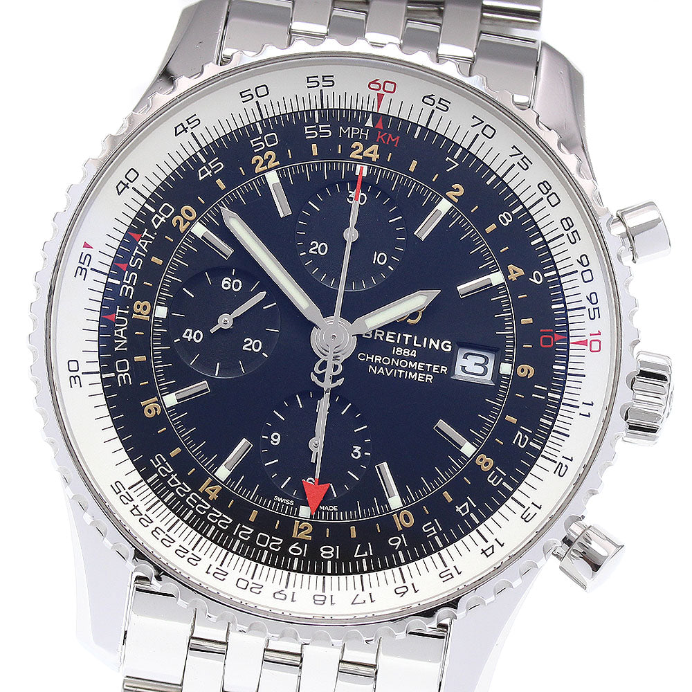 BREITLING Navitimer World A24322 Chronograph GMT black Dial AT Men's_840832