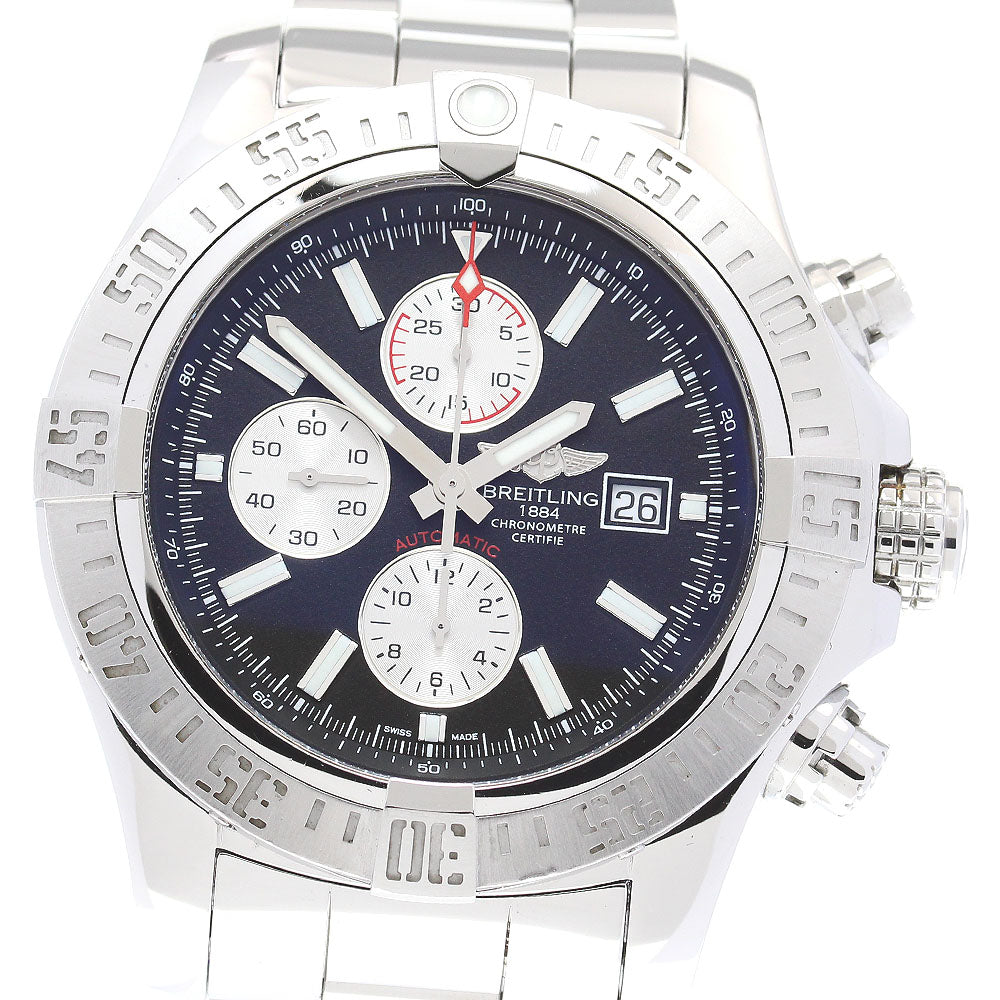BREITLING Super Avenger II A13371 Chronograph black Dial AT Men's Watch_840844