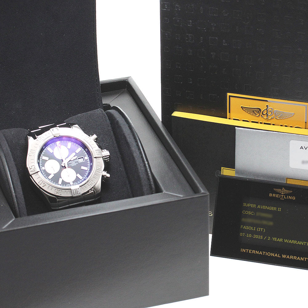 BREITLING Super Avenger II A13371 Chronograph black Dial AT Men's Watch_840844