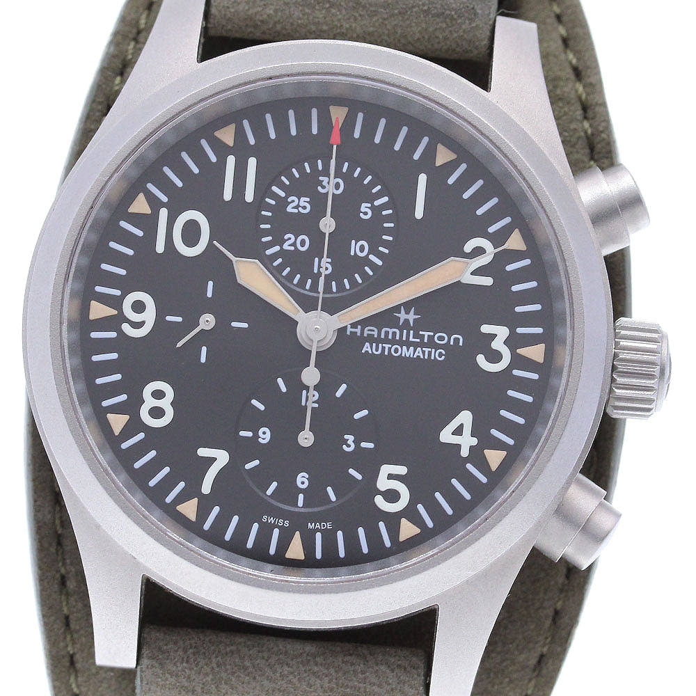 HAMILTON Khaki field H717060 Chronograph Date black Dial Automatic Men's_841378
