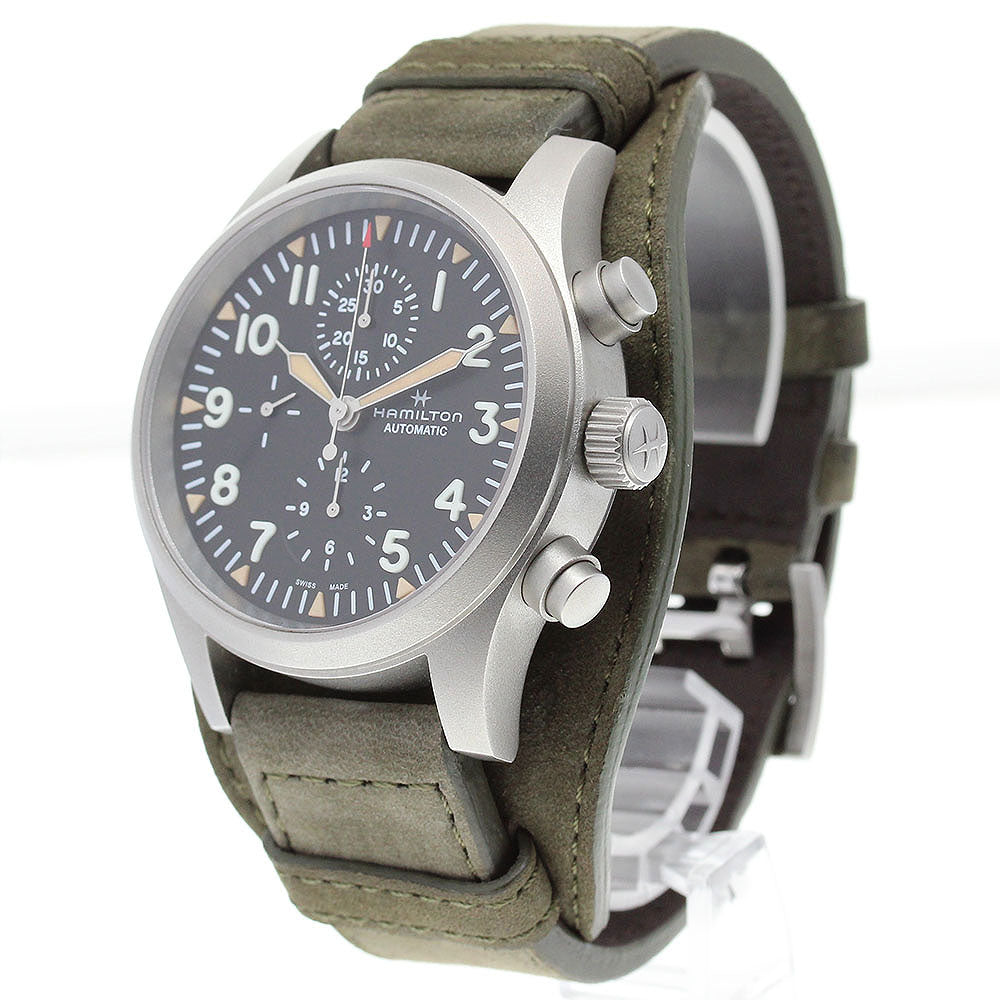 HAMILTON Khaki field H717060 Chronograph Date black Dial Automatic Men's_841378
