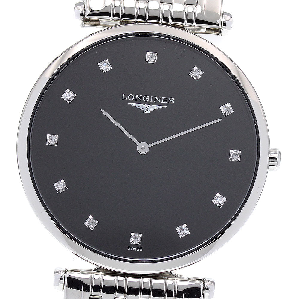 LONGINES Grand classic L4.709.4 12P diamond black Dial Quartz Men's Watch_841500