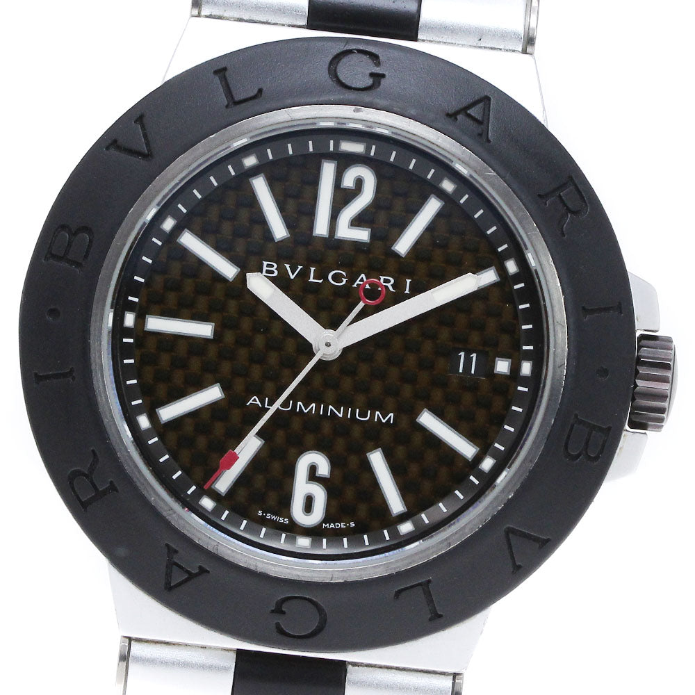 BVLGARI aluminum AL44TA Date black Dial Automatic Men's Watch_841650