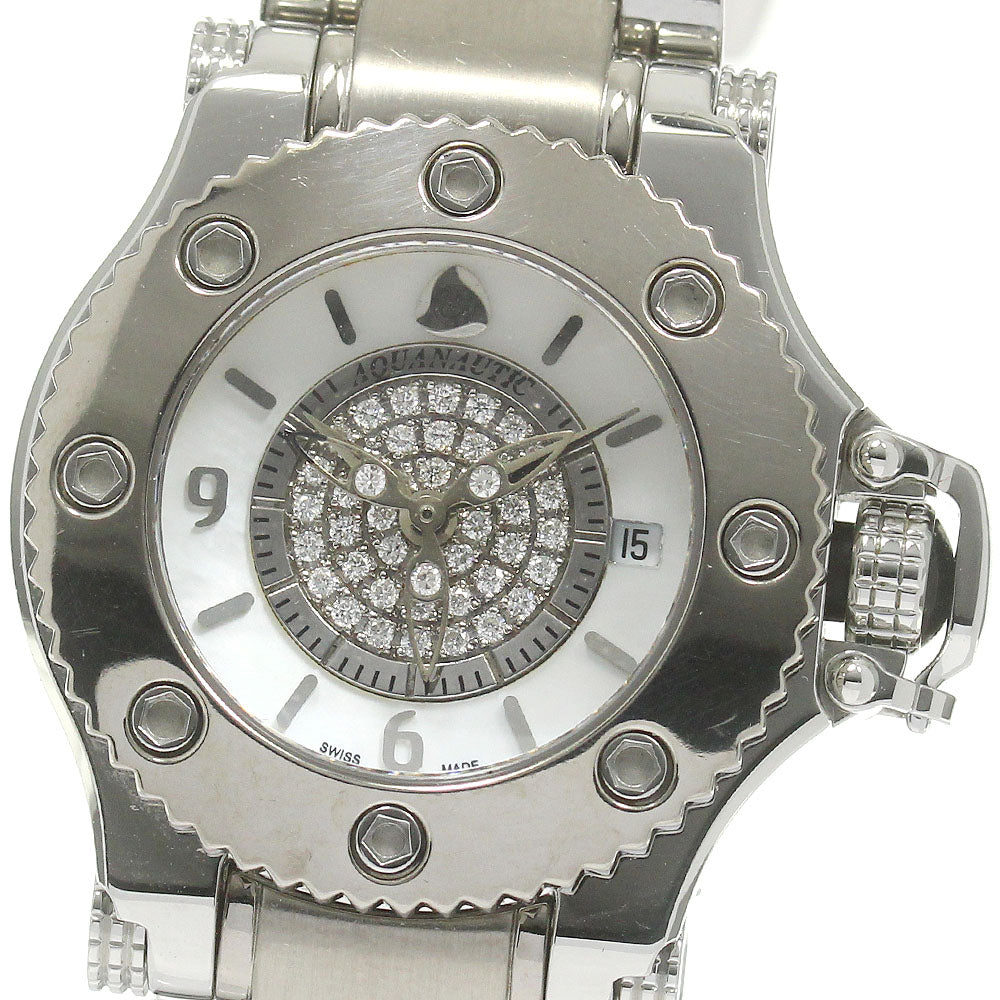 AQUANAUTIC First Cuda Date diamond White shell Dial Quartz Ladies Watch_841677