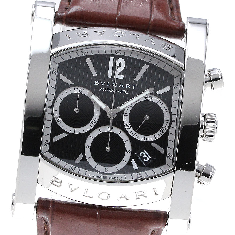 BVLGARI Assioma AA48SCH Chronograph Date black Dial Automatic Men's Watch_841707