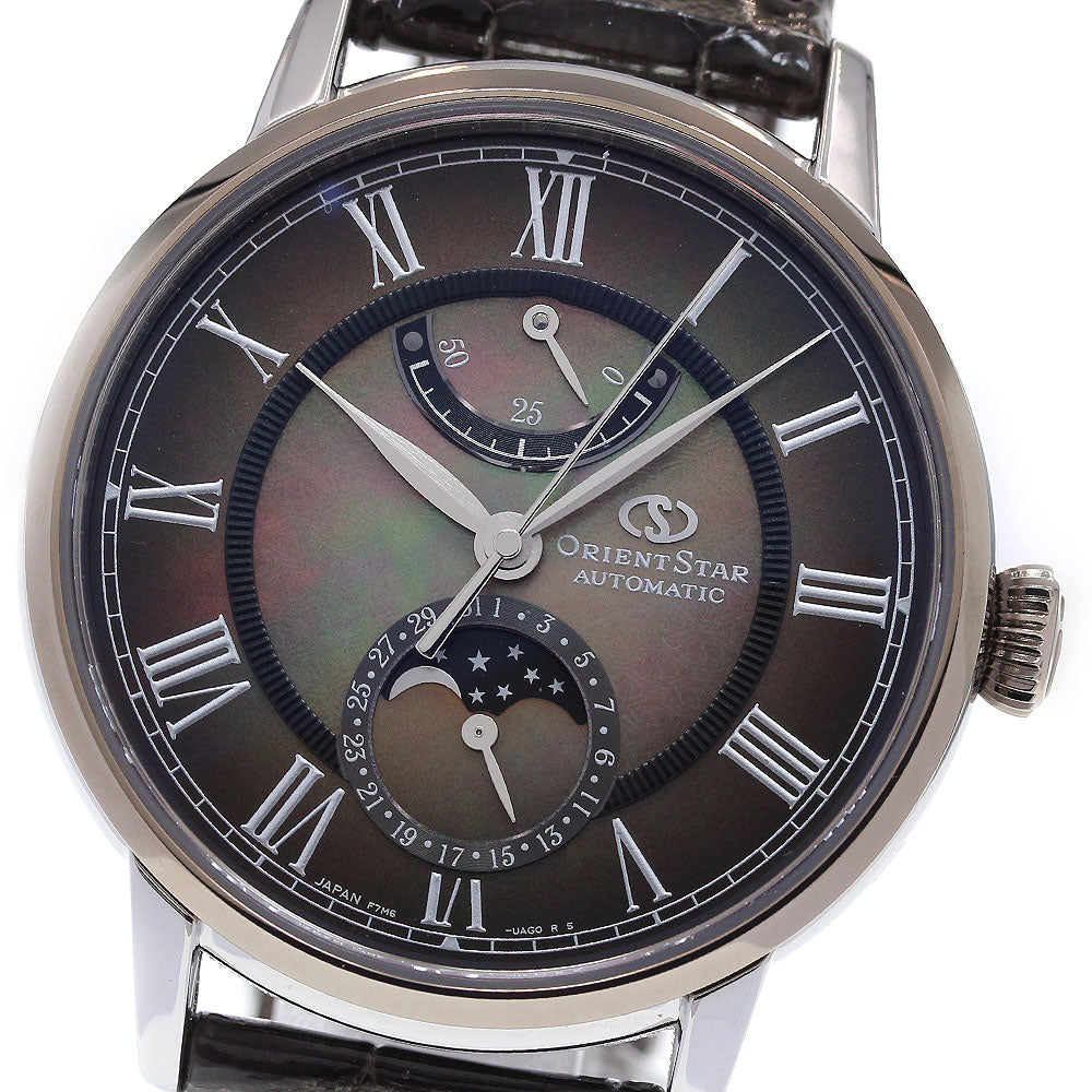 ORIENT Orient star F7M6-UAN0 Power reserve moon phase Brown shell Dial Automatic Men's Watch_841709