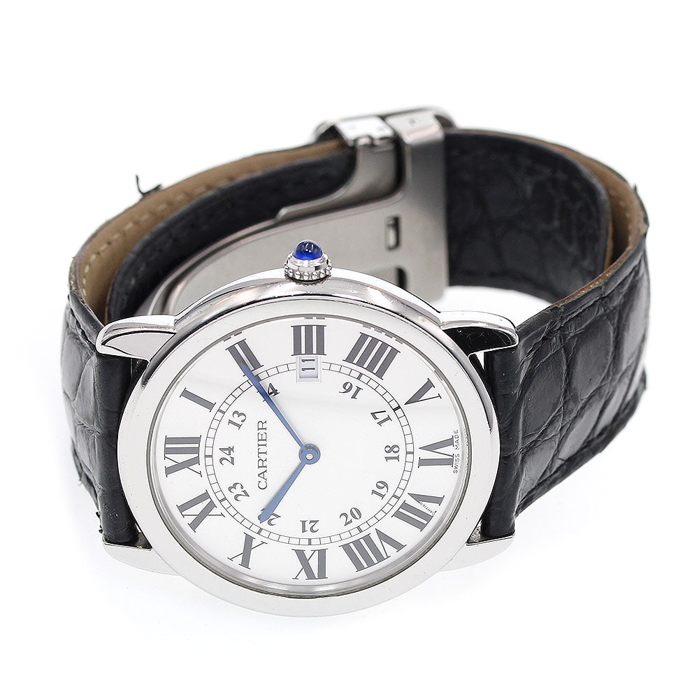 CARTIER Ronde Solo LM W6700255 Date Silver Dial Quartz Men's Watch_841727