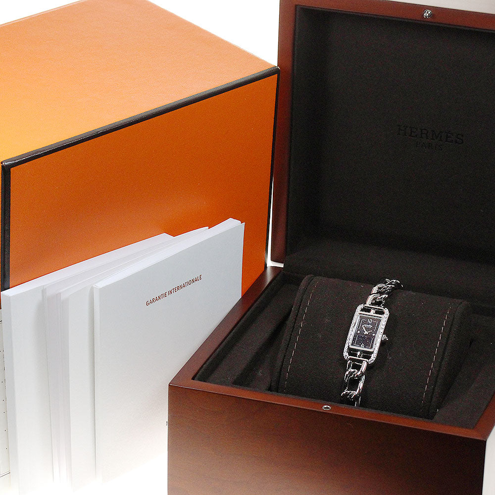 HERMES Nantucket PM NA2.133 29MM Diamond Aventurine Quartz Ladies Watch_841733