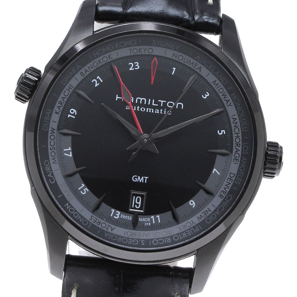 HAMILTON Jazz Master GMT H326850/H32685731 World limited 999 dates black Dial Automatic Men's Watch_841772