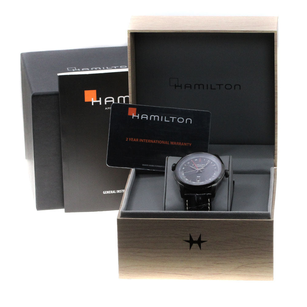 HAMILTON Jazz Master GMT H326850/H32685731 World limited 999 dates black Dial Automatic Men's Watch_841772