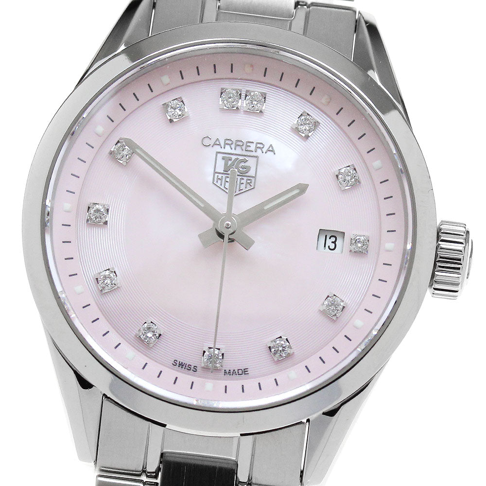 TAG HEUER Carrera WV1417.BA0793 13P diamond Pink shell Dial Quartz Ladies_841775