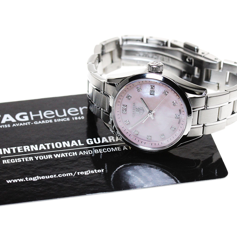 TAG HEUER Carrera WV1417.BA0793 13P diamond Pink shell Dial Quartz Ladies_841775