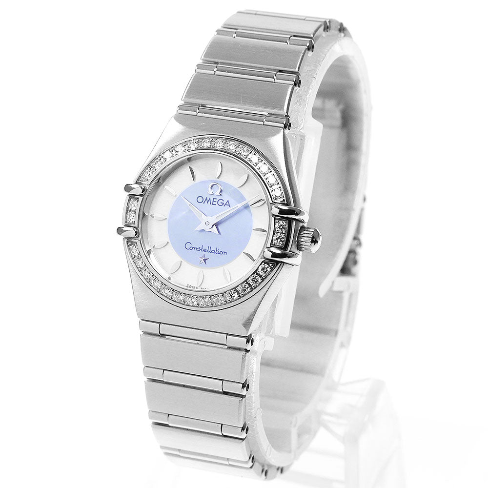 OMEGA Constellation Mini 1466.84 Diamond Bezel Blue shell / white shell Dial Quartz Ladies Watch_841795