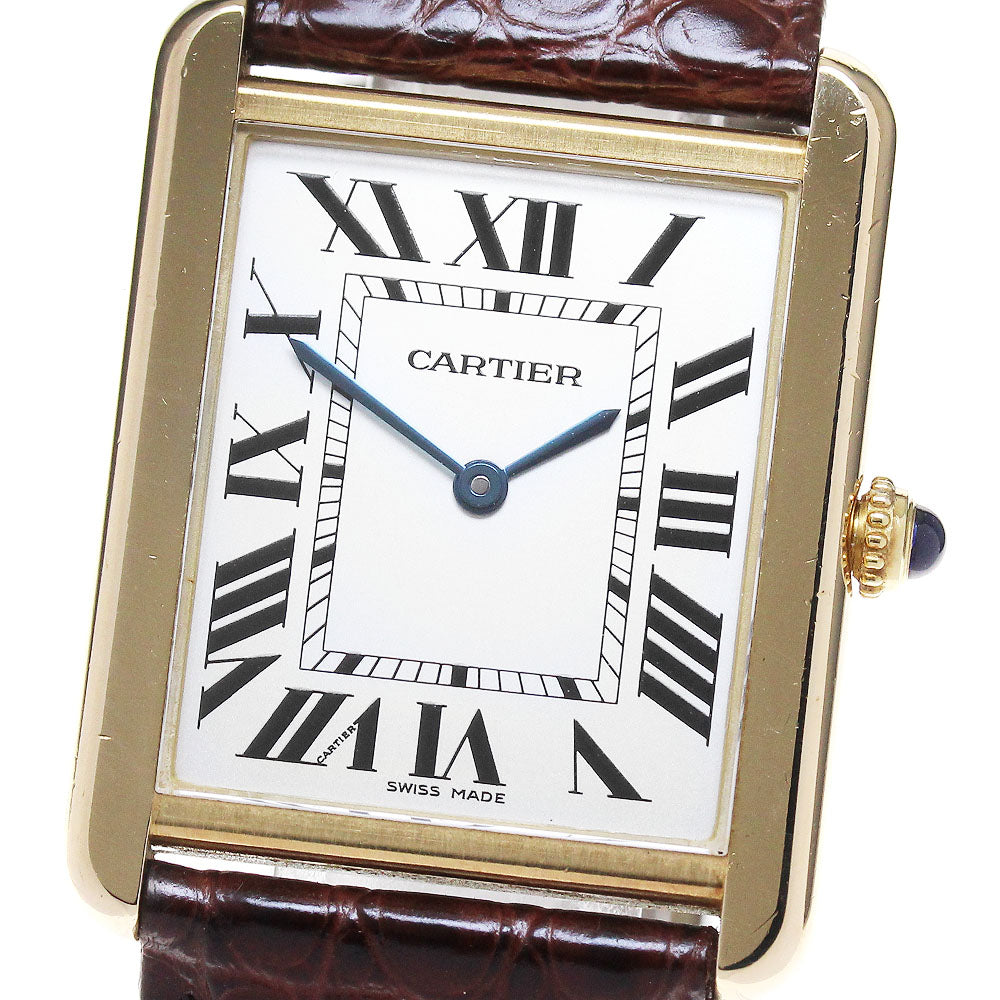 CARTIER Tank solo LM W1018855 K18YG2 tone Silver Dial Quartz Men's Watch_842105