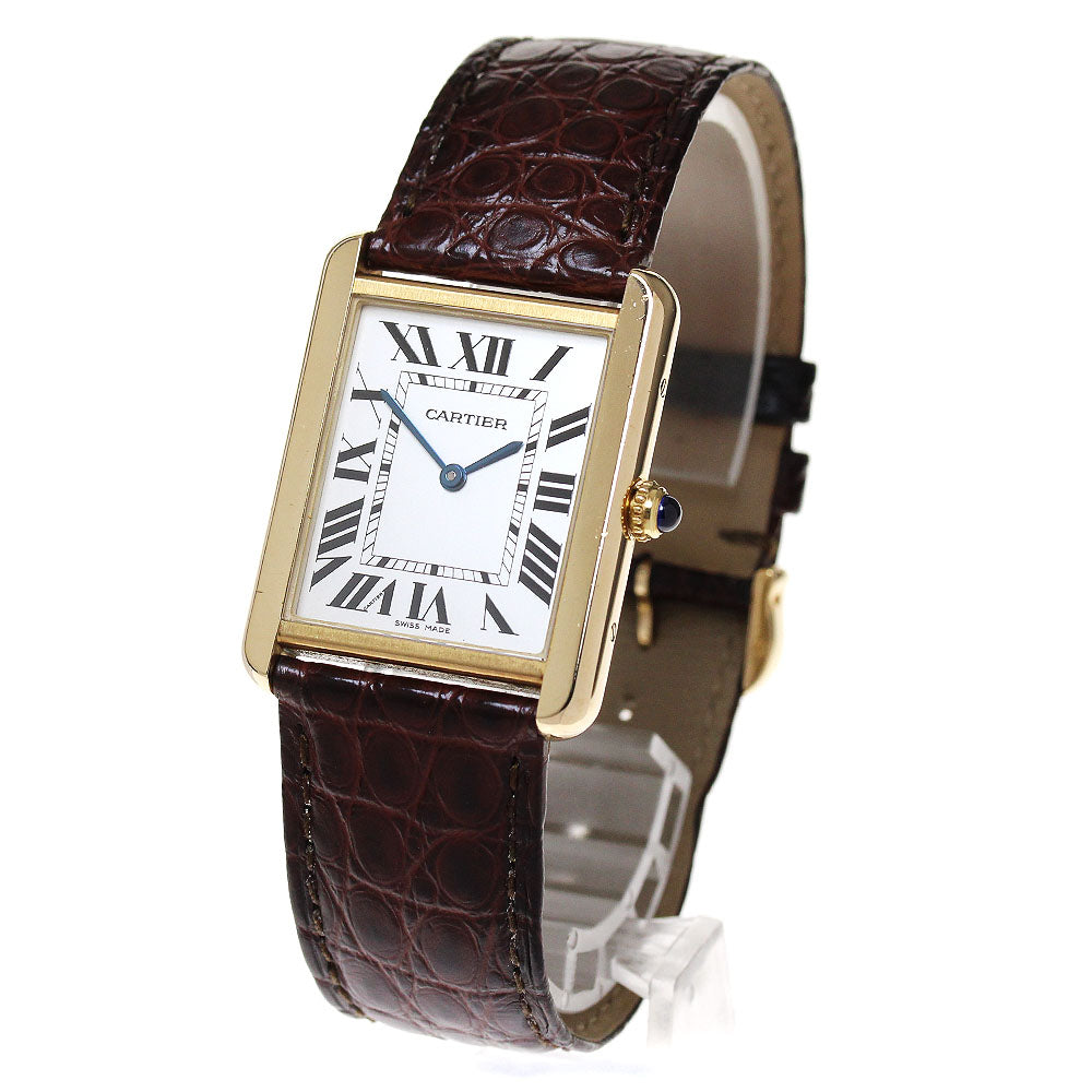 CARTIER Tank solo LM W1018855 K18YG2 tone Silver Dial Quartz Men's Watch_842105