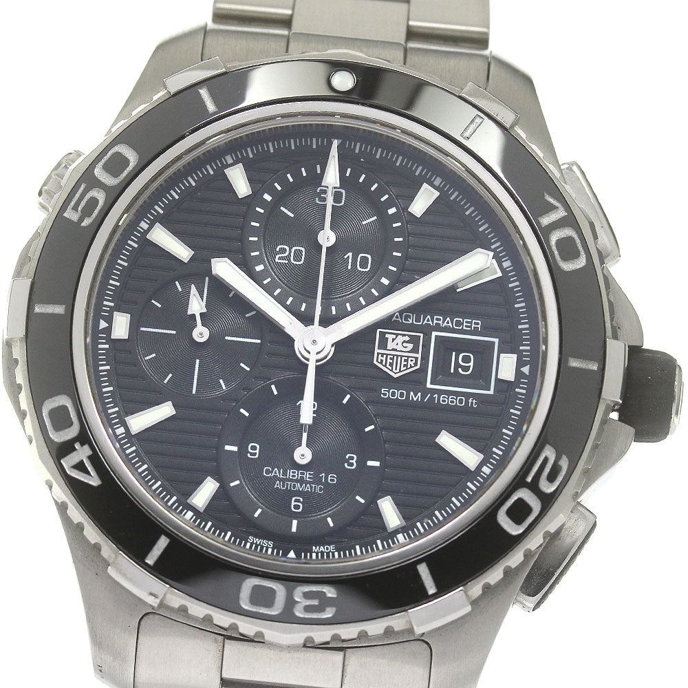 TAG HEUER Aqua racer CAK2110 Chronograph Date black Dial Automatic Men's_842119