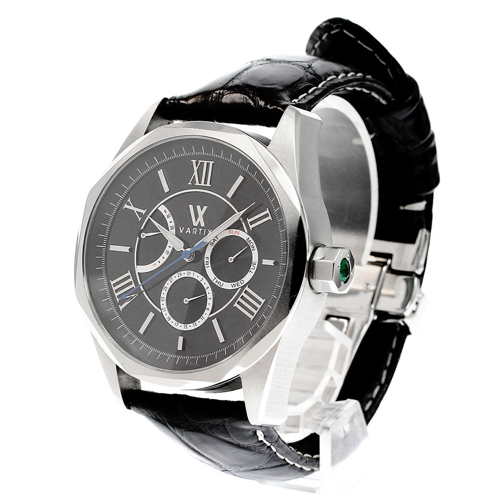VARTIX ALIVE PR01 Power Reserve Day Date Black Dial Automatic Men's Watch_842132