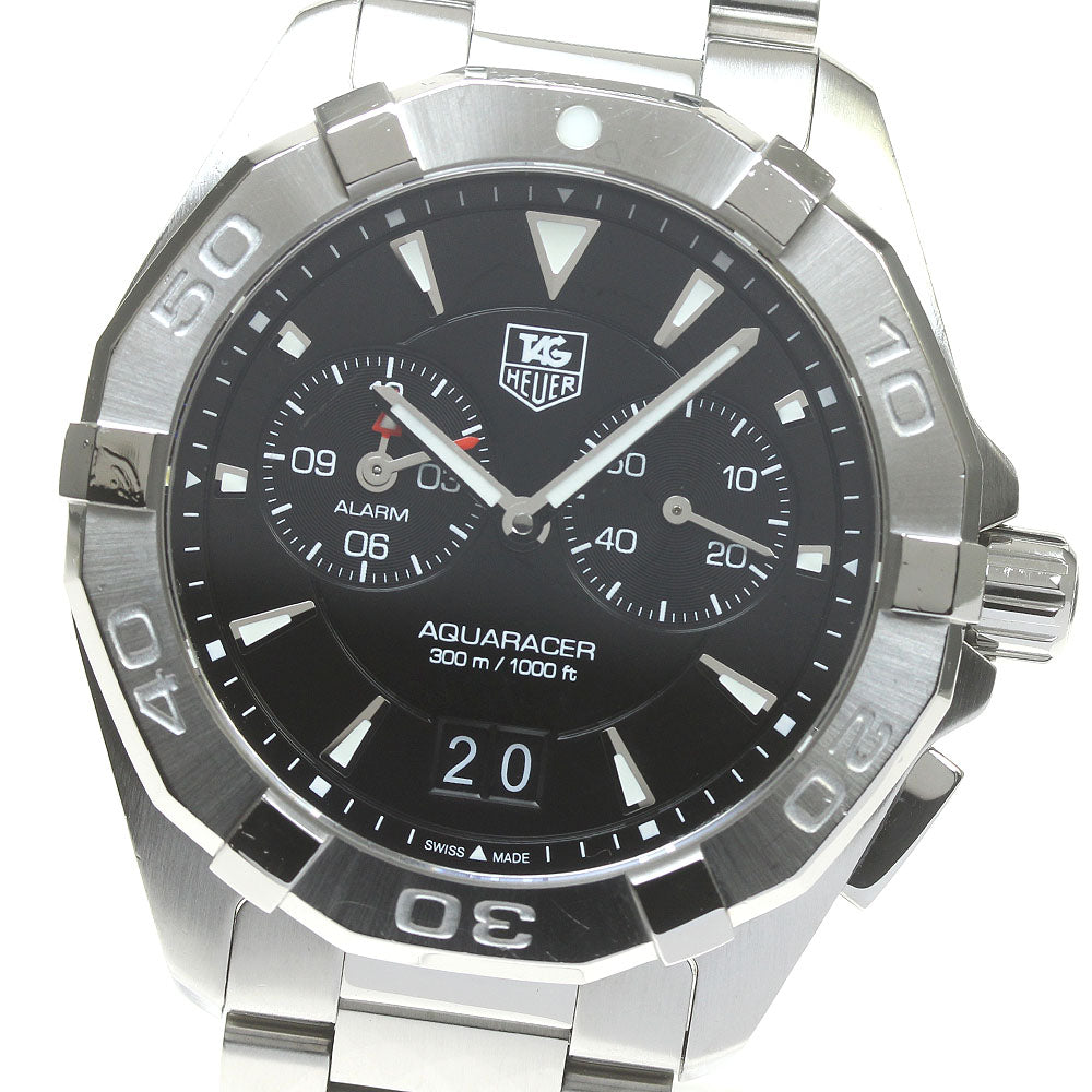 TAG HEUER Aquaracer WAY111Z Alarm Black Dial Quartz Men's Watch_842150