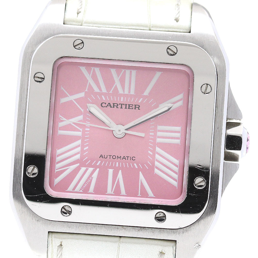 CARTIER Santos 100 MM W20133X8 pink Dial Automatic Boy's Watch_842266