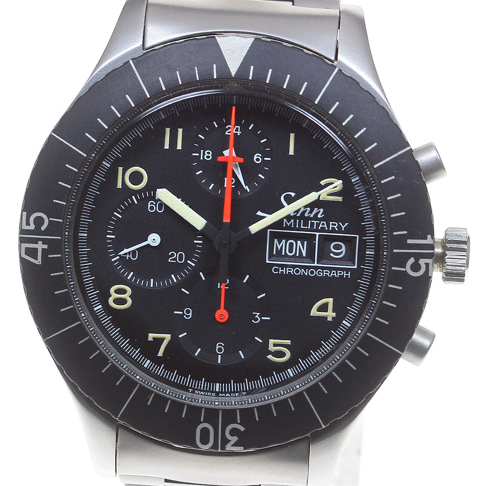 Sinn military 156B Chronograph day date black Dial Automatic Men's Watch_842280