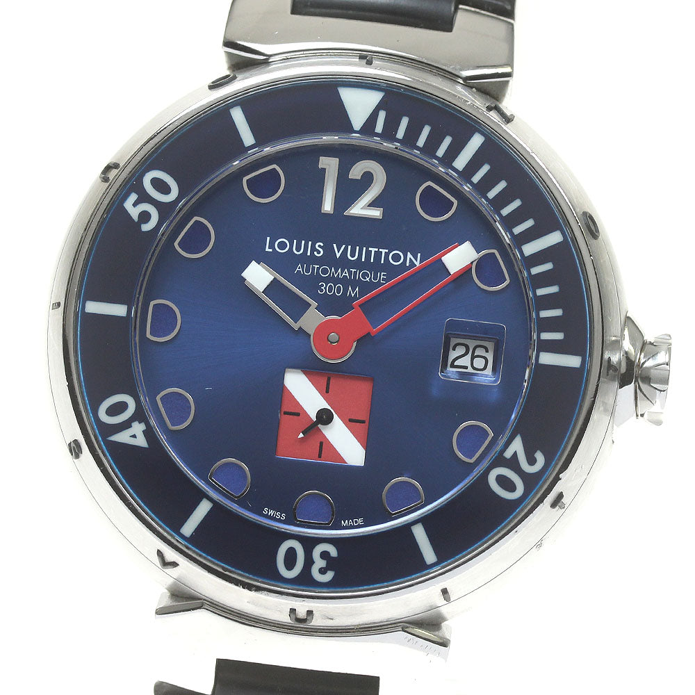 LOUIS VUITTON Tambour Diving Q103F Date blue Dial Automatic Men's Watch_842321
