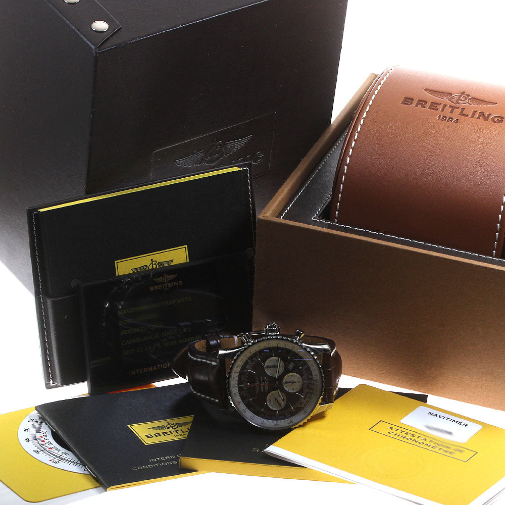 BREITLING Navitimer Rattrapante AB0310 Chronograph Date Brown Dial Automatic Men's Watch_842370