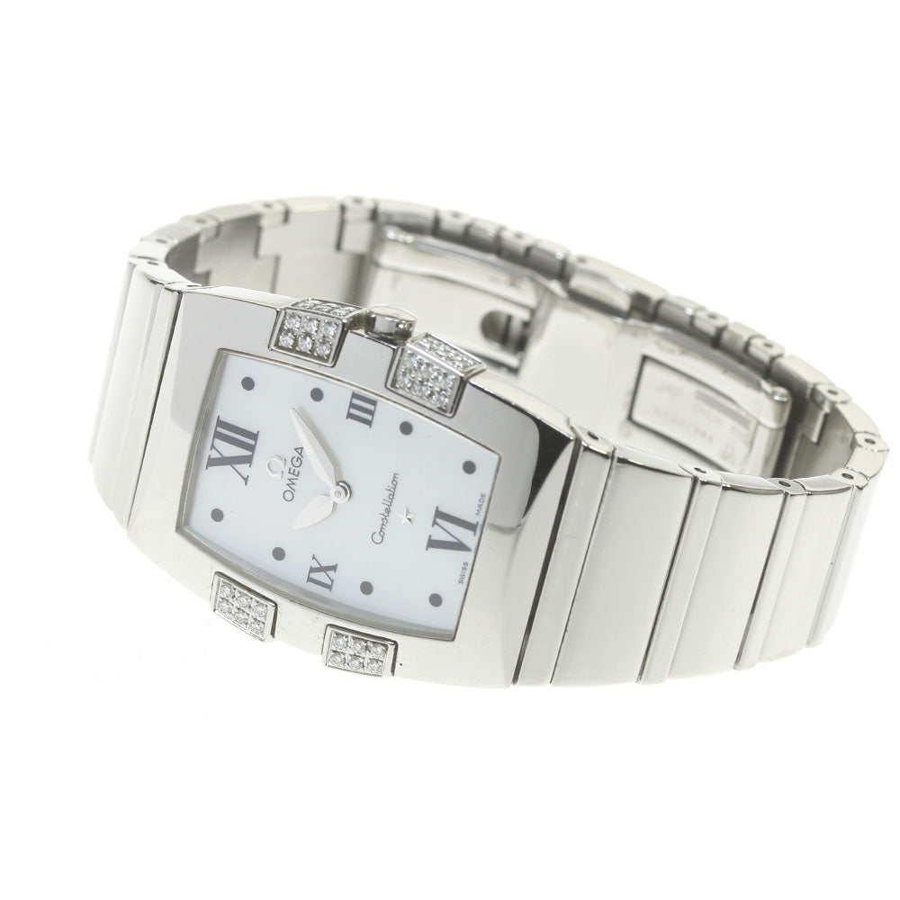 OMEGA Constellation Quadrella 1586.70 Diamond Bezel White shell Dial Quartz Ladies Watch_842381