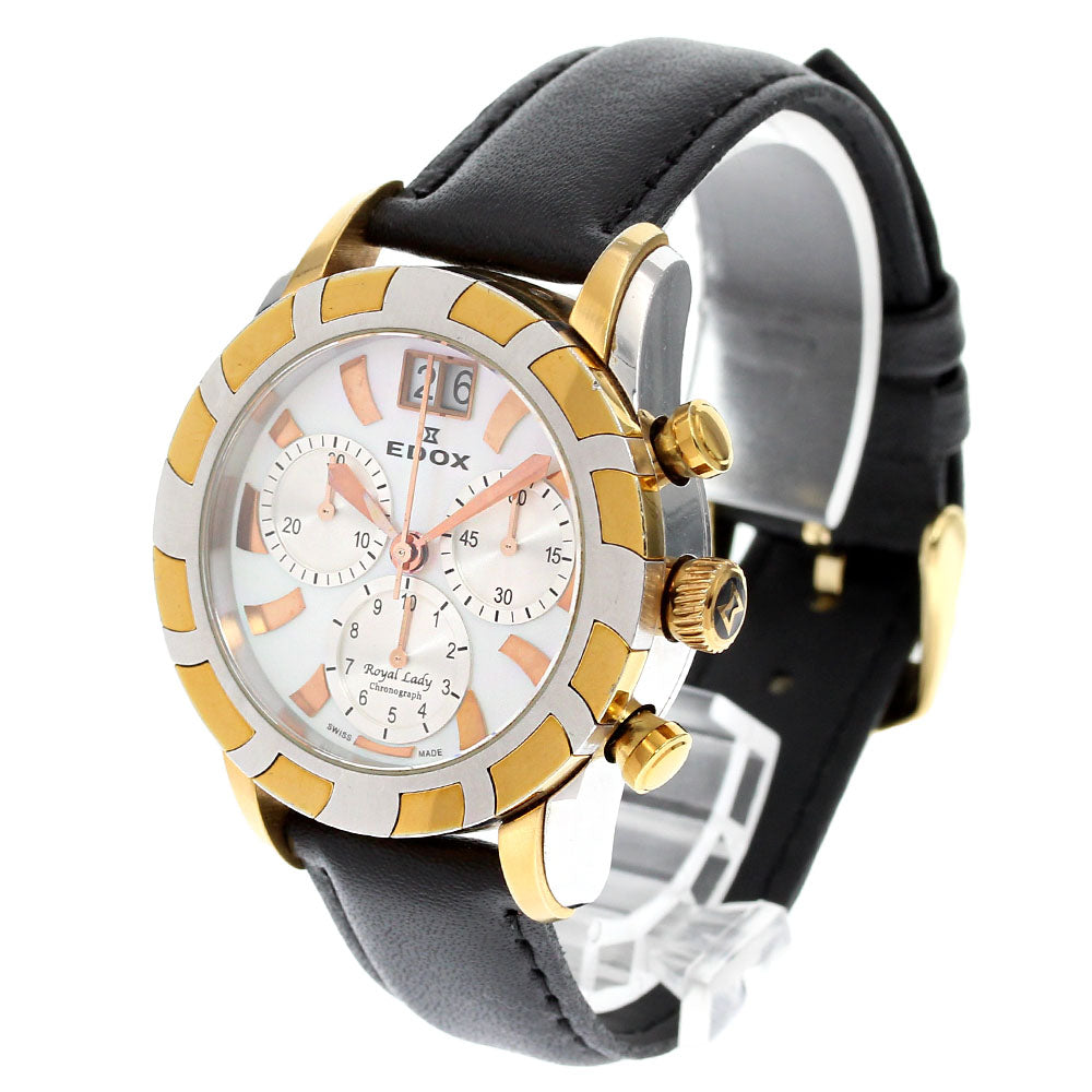 EDOX Royal Lady 10015-357R Chronograph White shell Dial Quartz Ladies_842429