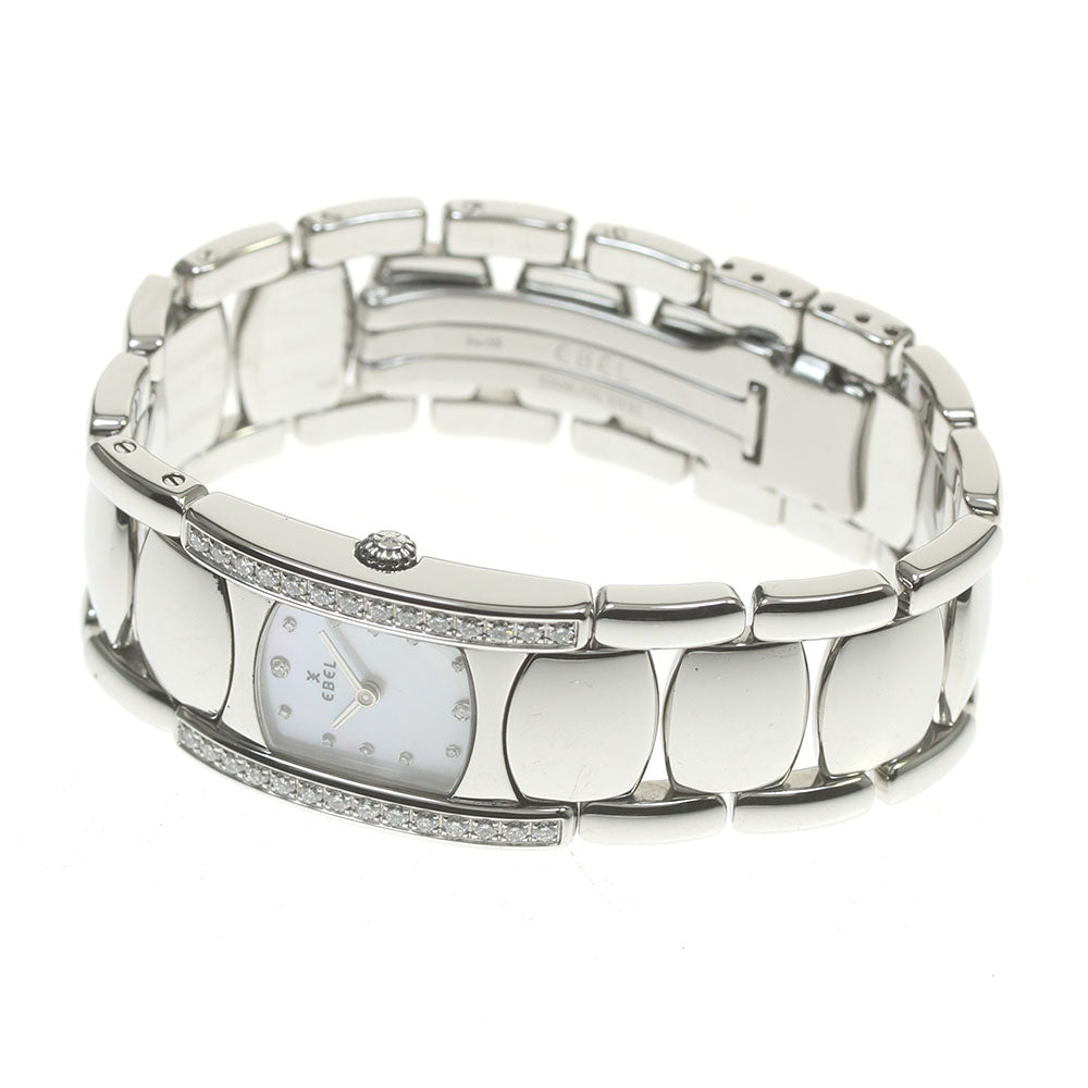 EBEL Beluga Cuff E9057A28-10 Diamond Bezel White shell Dial Quartz Ladies Watch_842512