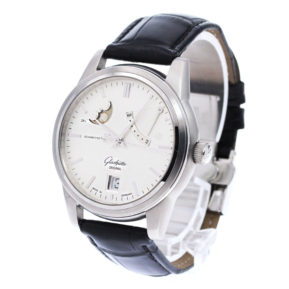 GLASHUTTE ORIGINAL Seneta 1-39-44-04-12-04 Moon phase power reserve Silver Dial Automatic Men's Watch_842526