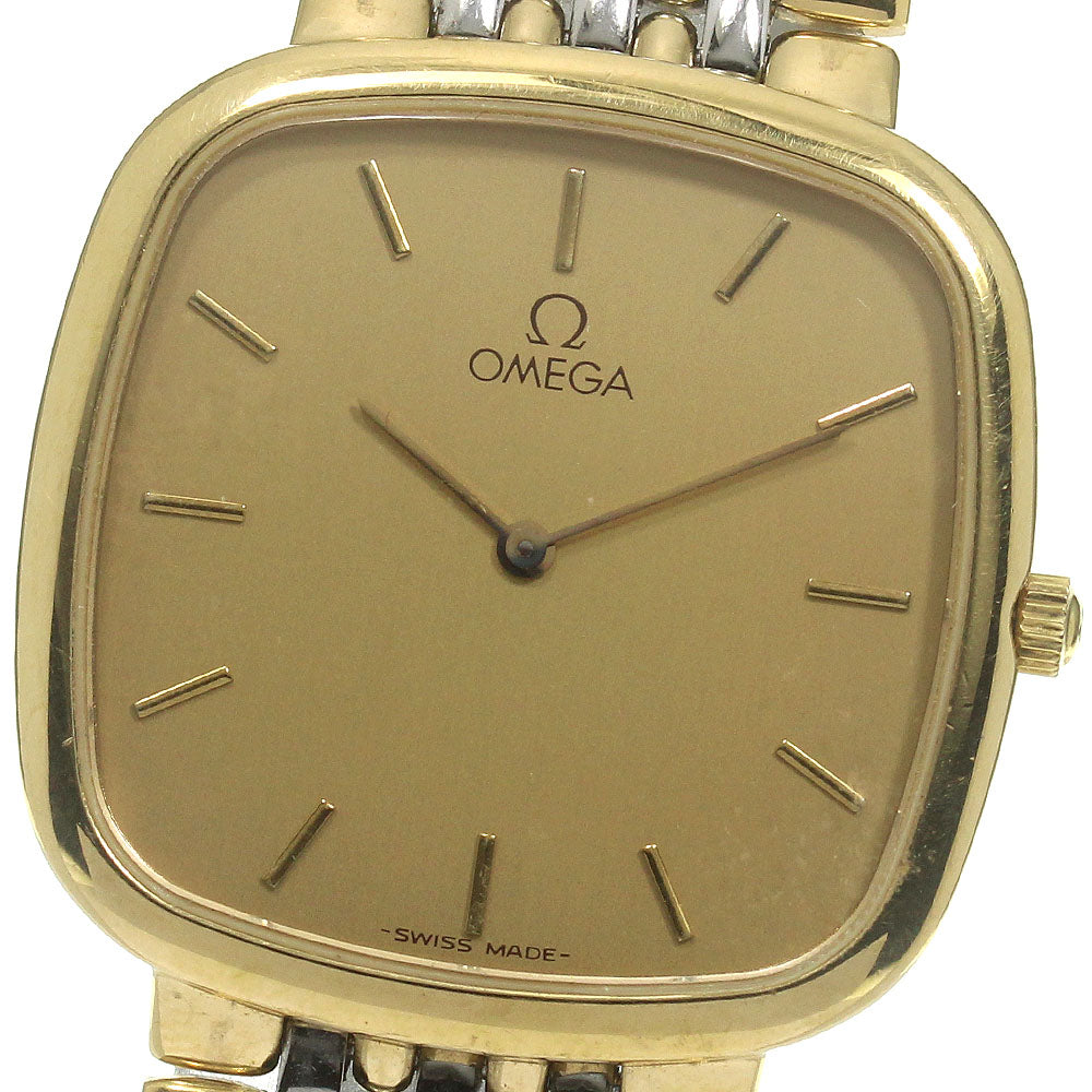 OMEGA De Ville Square gold Dial Quartz Men's Watch_842642