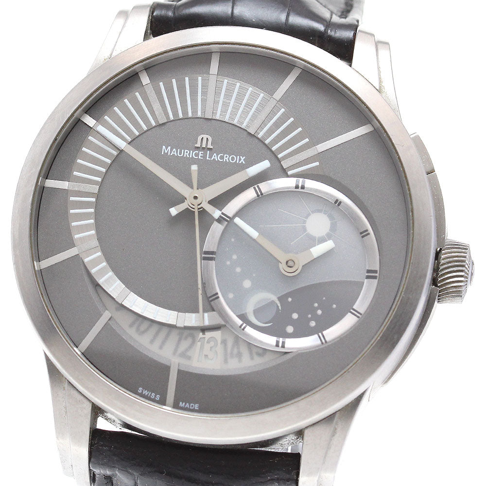 MAURICE LACROIX Pontus Off Center PT6108 GMT date gray Dial Automatic Men's Watch_842721