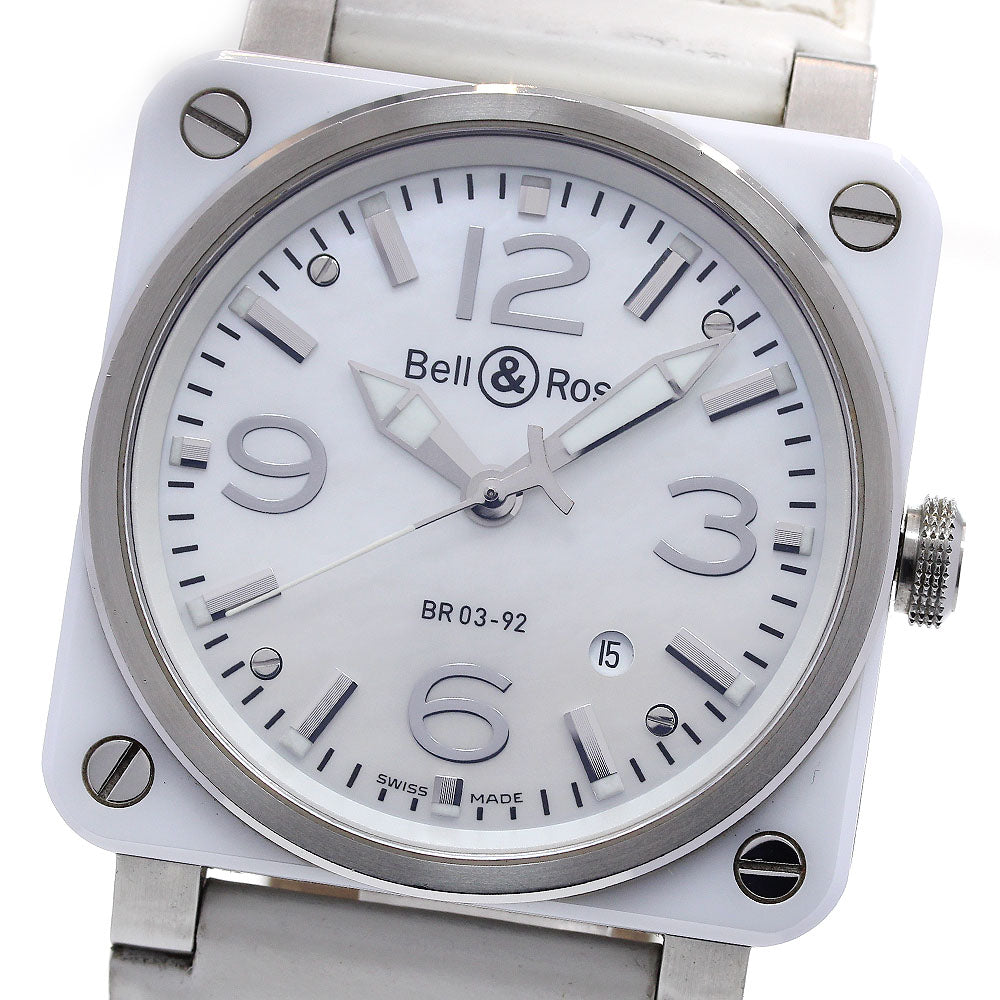 Bell＆Ross BR03-92 BR03-92WC-R Date White shell Dial Automatic Men's Watch_842732