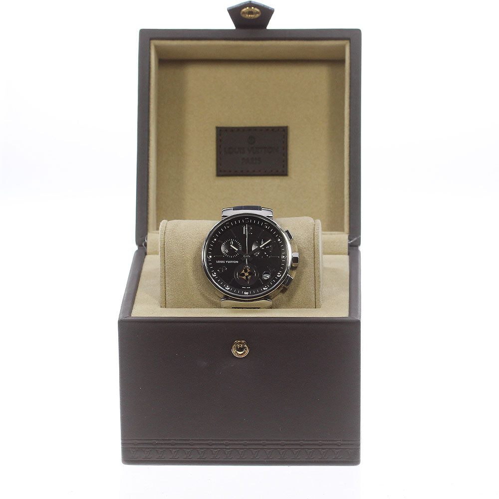 LOUIS VUITTON Tambour Moonstar GM Q8D11 Chronograph black Dial Quartz Men's Watch_842739