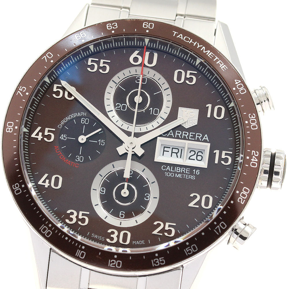 TAG HEUER Carrera CV2A12 Chronograph day date Brown Dial Automatic Men's_842787