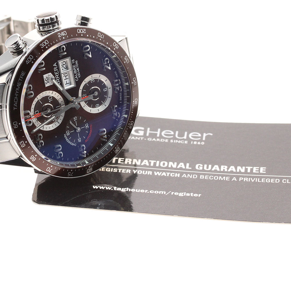 TAG HEUER Carrera CV2A12 Chronograph day date Brown Dial Automatic Men's_842787