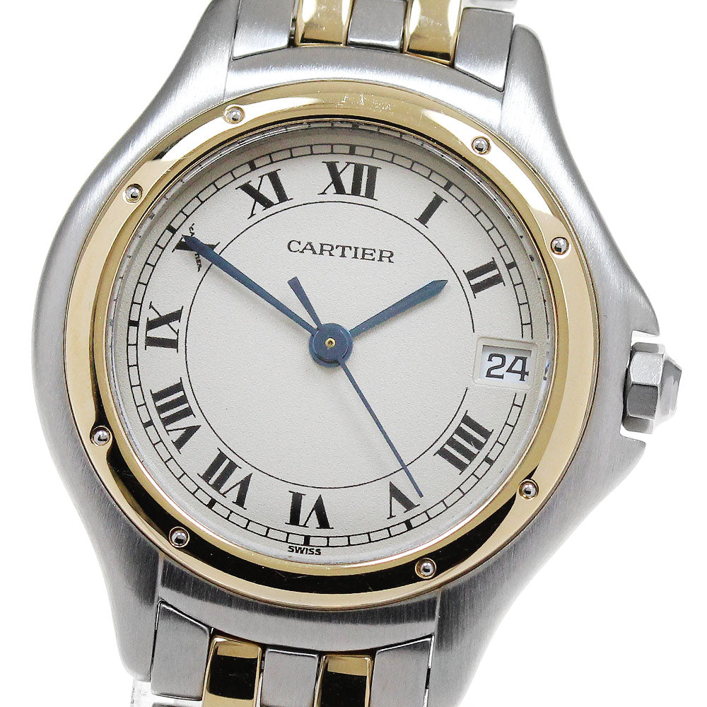 CARTIER PANTHERE Cougar SM W35005B6 Date beige Dial Quartz Ladies Watch_842882