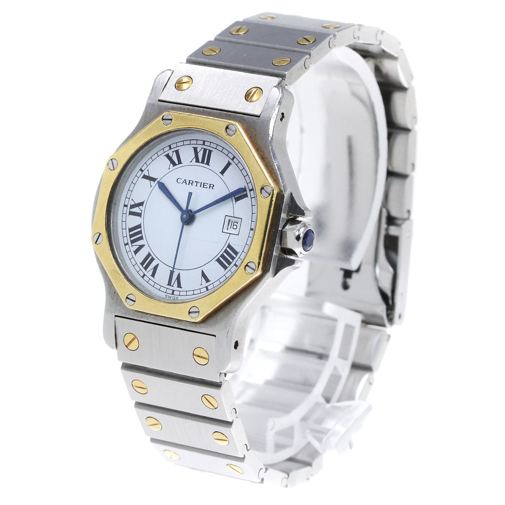 CARTIER Santos Octagon LM Date white Dial Automatic Men's Watch_842951