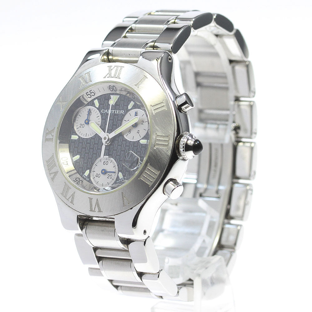 CARTIER CHRONOSCAPH W10172T2 Date black Dial Quartz Men's Watch_842978