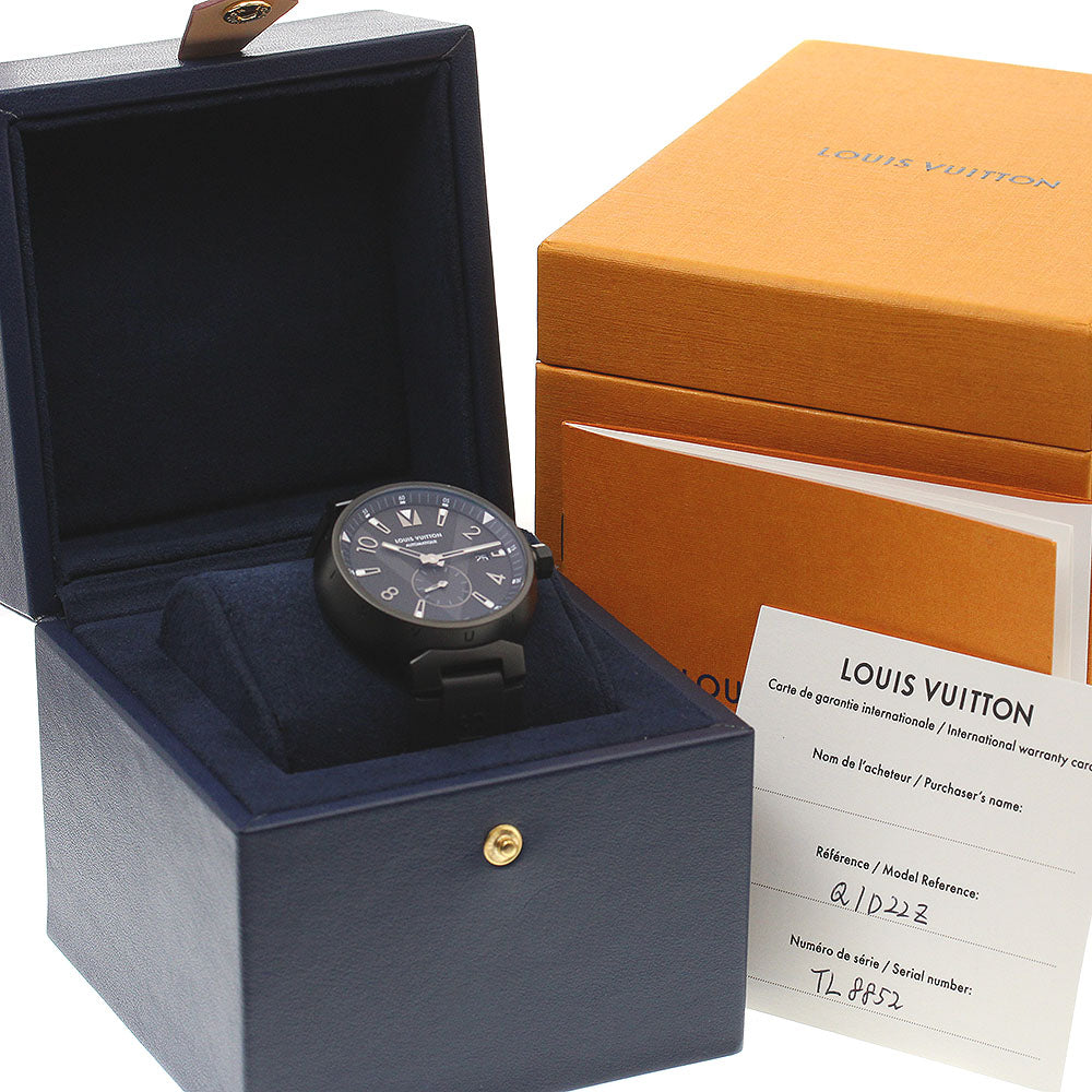 LOUIS VUITTON Tambour all black Q1D22 Date black Dial Automatic Men's_842982
