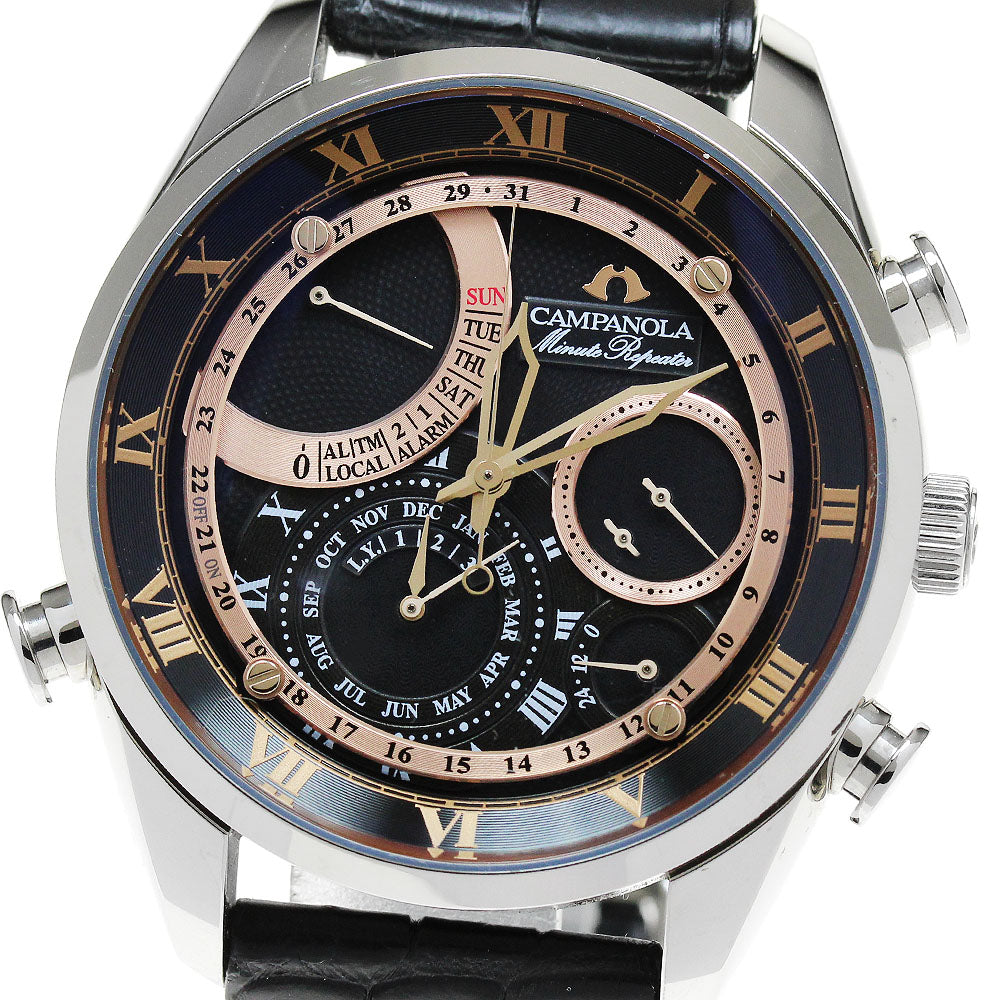 CITIZEN Campanola AH7061-00E Minute repeater Black Dial Quartz Men's _842998
