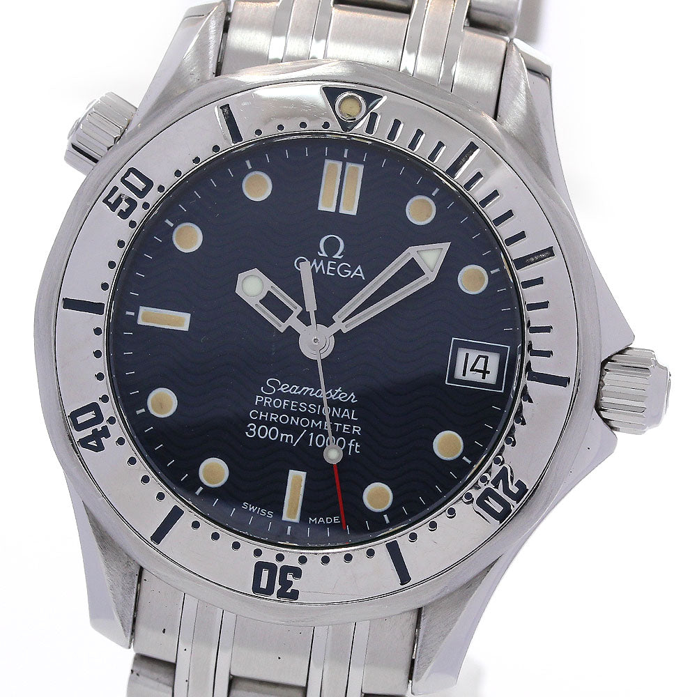 OMEGA Seamaster300 2552.80 Date Navy Dial Automatic Boy's Watch_843035
